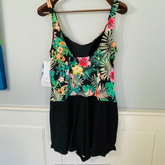 Slim Swim Magic Brand Tank Shorts Athletic Plus Size Swimsuit XXL Tropical NWT - Picture 7 of 10